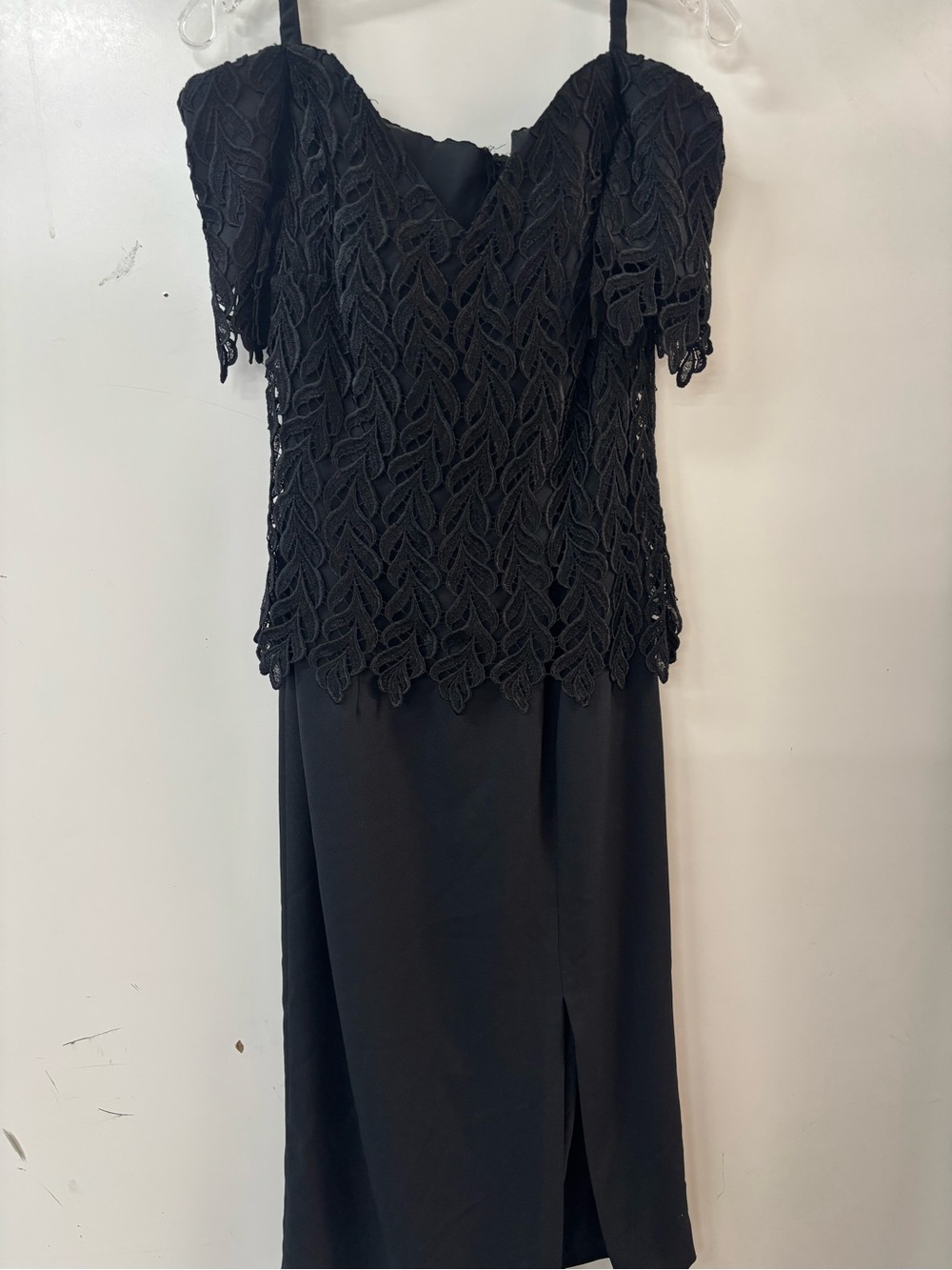 Cachet Black Lace Overlay Dress
